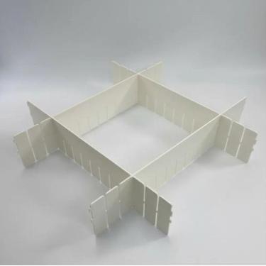 Imagem de Kit 4 Divisórias para Gaveta Plástico Separador Tiras Ajustável Armári