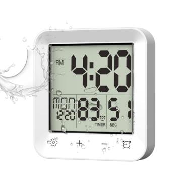 Imagem de Relógio de chuveiro com temporizador | Display LCD de temperatura, montagem na parede, contagem regressiva, para crianças, adultos, banheiro, chuveiro, temporizador - , exercícios, cozinhar