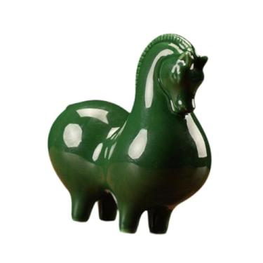 Imagem de MotiveTech Estatueta de Cavalo Fofo, Cavalo Verde, Estátua de Arte Artesanal, Decoração para Casa, Escultura Decorativa em Cerâmica para Mesa, Sala de Estar