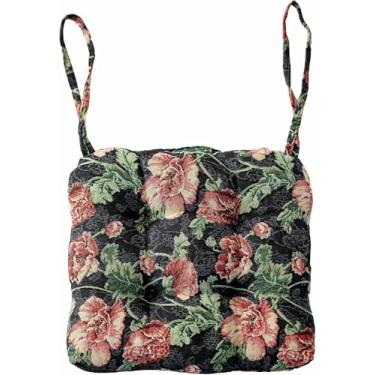 Imagem de Almofadas para cadeiras com estampa de pássaros em estilo rústico, com amarras, para cadeiras de cozinha e sala de jantar.