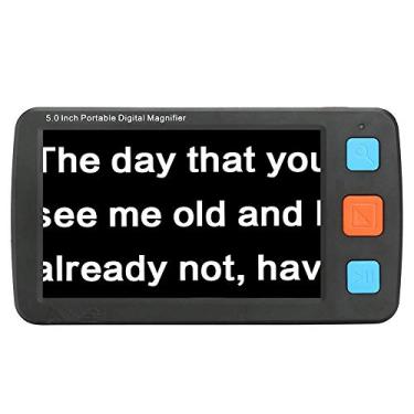 Imagem de Lupa digital de 5 polegadas, zoom de 4 x 32x, 17 tipos de modos de cor, 5 níveis de brilho, saída AV para TV, para baixa visão escrevendo livros
