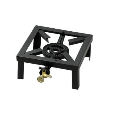 Imagem de Fogao Semi Industrial Portatil Alta Pressao 1 Boca Fogareiro Com Queimador A Gás Glp Ferro Fundido Camping Lanchonete