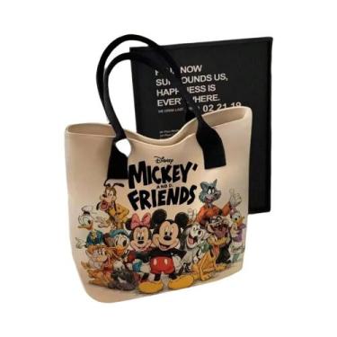 Imagem de Bolsa De Ombro Feminina De Lona De Grande Capacidade, Disney Mickey Mo