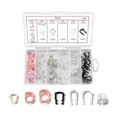 Imagem de Osilly 70 peças de clipes de linha de combustível de carro, 7 tamanhos variados de braçadeira de retenção de mangueira de combustível para veículos, acessórios de substituição de kit de reparo
