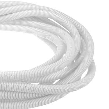 Imagem de DMiotech Tubo dividido de tear de fio de 30,5 m, protetores de cabo da Pet flexível para gerenciamento de cabos de conduíte para escritório, casa, jardim, branco