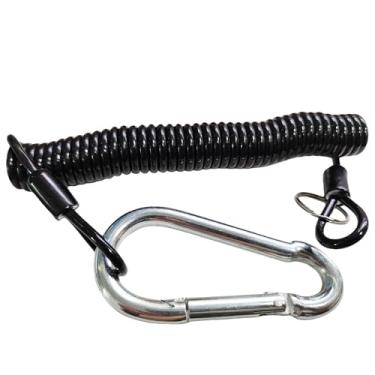 Imagem de 1 cabo de reboque breakaway, cabo de freio, fio enrolado de aço inoxidável RV, cordão de emergência resistente se estende a cabos de segurança enrolados de 1,2 m correia para trailer, trailer, trailer