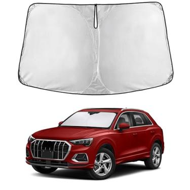 Imagem de EcoNour Para-sol de para-brisa para Audi Q3 2019–2025 | Persiana para janela frontal de ajuste personalizado | Bloqueia raios UV prejudiciais e reduz o calor | Viseira dobrável com bolsa de