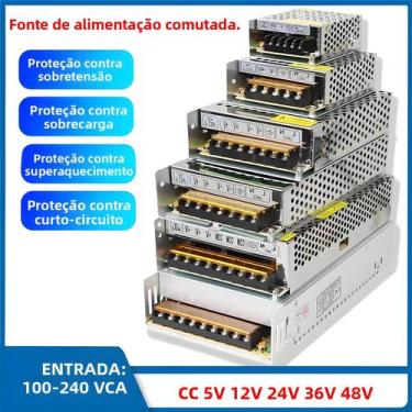 Imagem de Fonte De Alimentação Universal AC-DC 5V 12V 24V 36V 1A-30A SMPS 220V P
