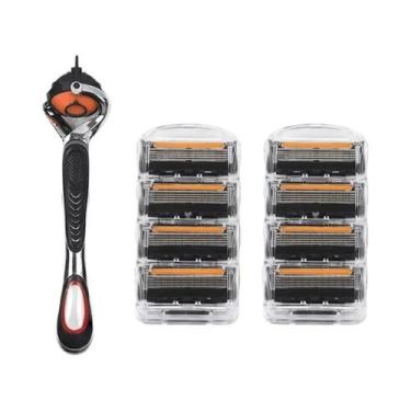 Imagem de Aparelho De Barbear Manual Masculino De Aço Inoxidável Com 5 Camadas, 