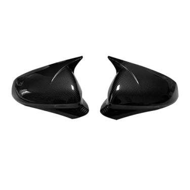 Imagem de Asa lateral espelho capa espelho retrovisor escudo auto-adesivo adicionar na tampa do espelho retrovisor Compatível com seat leon mk4 cupra 2020-2024 fr st(Carbon Pattern)