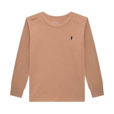 Imagem de Camiseta Manga Longa Infantil Menino Marrom Onda Marinha-Masculino