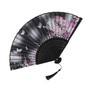 Imagem de Leque De Dança Elegante Com Cabo De Madeira E Franjas Para Mulheres, E