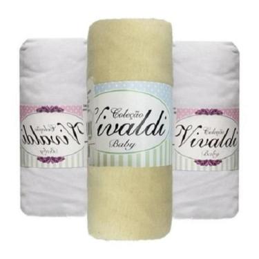 Imagem de 3 Lençol De Berço Com Elástico Malha 2 Brancos 1 Amarelo - Dugu