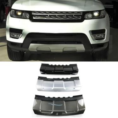 Imagem de Peça de modificação da tampa do reboque do para-choque dianteiro compatível com Range Rover Sport 2014-2017 Tampa do gancho do reboque do para-choque dianteiro acessórios do carro (preto)