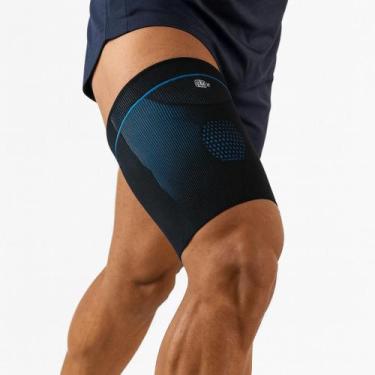 Imagem de Coxal Compressão Protetor Suporte Coxa Perna Antiderrapante Treino Cor