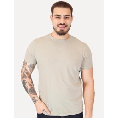Imagem de Camiseta Guess Masculina Rubber Est.1981 Stoned Cáqui Claro-Masculino