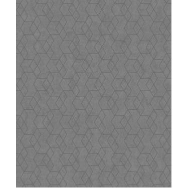 Imagem de Papel De Parede Vinilico 53Cmx10M Geometrico Cinza E Prata - Willer K