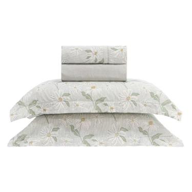 Imagem de Jogo de cama queen 180 fios ponto ajour 100% algodão - mavie cinza - B