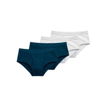 Imagem de Kit com 4 Cuecas Slip Lupo com Abertura 546-003 Colorido, Azul marinho