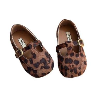 Imagem de Sapatos De Couro Para Meninas, Sapatilhas Clássicas Retro Com Tira Em 