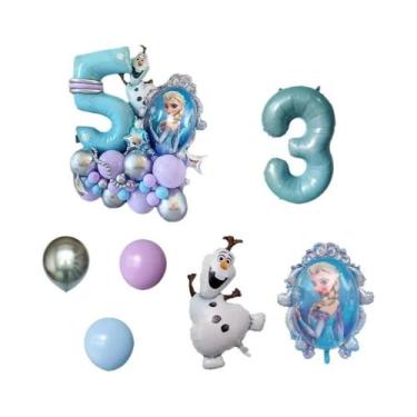 Imagem de Conjunto De Balões De Folha Da Princesa Elsa Frozen 28 Peças Decoração