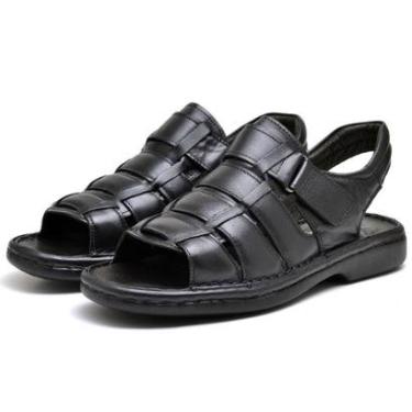 Imagem de Chinelo Sandália Masculina Couro Soft Leve Confortável 521-Masculino