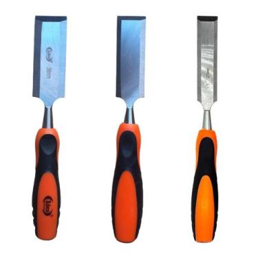 Imagem de 3 Formão Profissional Aço Carpintaria Marcenaria 25 32 38mm - Idea