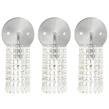 Imagem de Kit 3 Arandelas De Cristal Acrilico Clearcrillic Redonda! - NoBrand