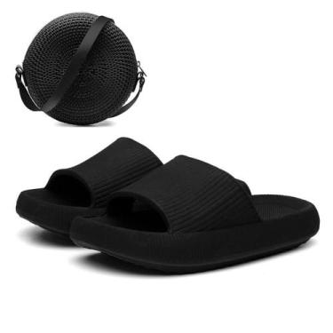 Imagem de Chinelo Nuvem Slide Leve + Bolsa Quebek Tiracolo, 42/43, Preto