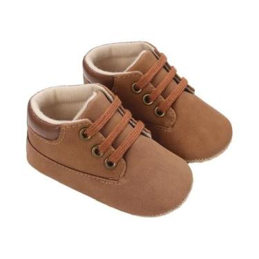 Imagem de Sapatos De Caminhada De Couro Com Solado Macio Para Bebês Recém-Nascid