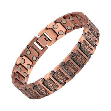 Imagem de Pulseira Magnética De Cobre Puro Para Homens, Joia De Energia E Saúde 