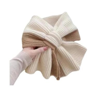 Imagem de Cachecol Curto Tricotado Em Cor Sólida Para Meninas, Moda De Outono E 
