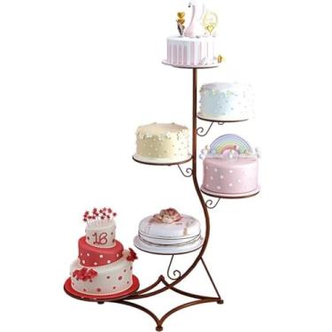Imagem de Suporte de bolo de metal bronze de 8 camadas com design de videira de flor, suporte de exibição de cupcake e sobremesa multicamadas para casamentos, festas e eventos