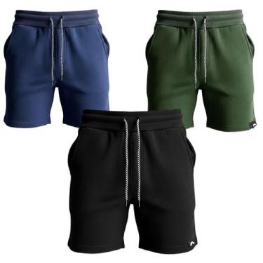 Imagem de Kit 3 Bermudas De Moletom Masculinas Algodão Premium Casual Dagg, Colo