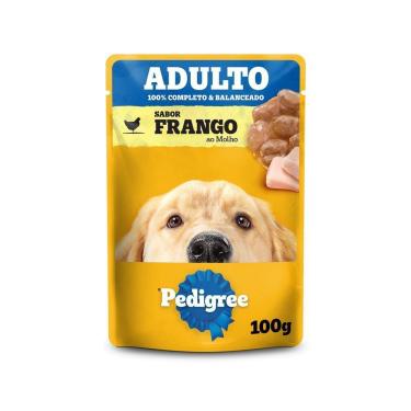 Imagem de Ração Úmida Pedigree Sachê Frango ao Molho 100g para Cães Adultos