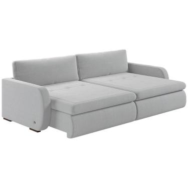 Imagem de Sofá Retrátil E Reclinável Zinia 2,20m Linho Cor Gelo 2322