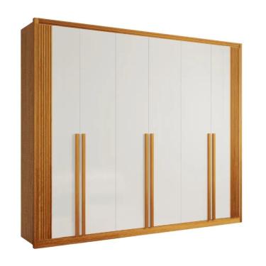 Imagem de Guarda Roupa Casal 6 Portas 6 Gavetas Exclusive Naturale E Off White