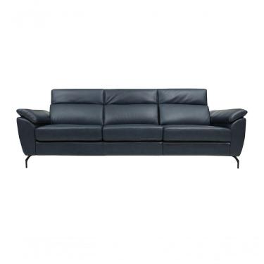 Imagem de Sofá De Couro Hannover 3 Lugares Blue Bicolor 2,78 M - Mempra