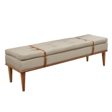 Imagem de Recamier Londres Luxo Madeira Maciça Castellar Móbile Linho Bege Claro Linho Bege Claro