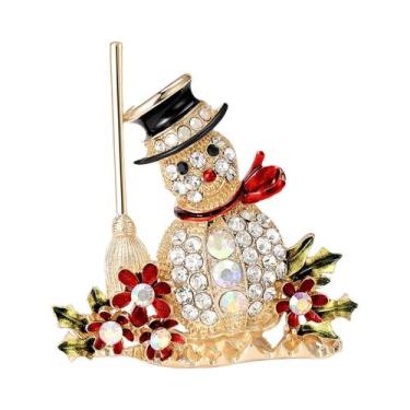 Imagem de Broches De Natal Unissex Femininos Com Strass De Boneco De Neve, Alfin