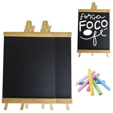 Imagem de 2 Lousas Cavalete Madeira Porta Recados Restaurante 35x20cm - Floripa