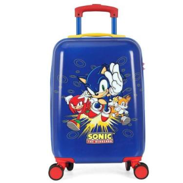 Imagem de Mala de Bordo Escolar Sonic Friends Rodas 360 10Kg Luxcel Cor:Azul