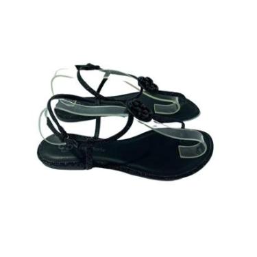 Imagem de Sandalia Rasteira Capodarte Preta Glitter-Feminino