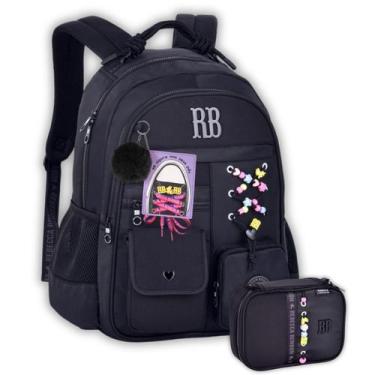 Imagem de Kit Mochila e Estojo Box Rebecca Bonbon Casual Escolar Girls Cor:Preto