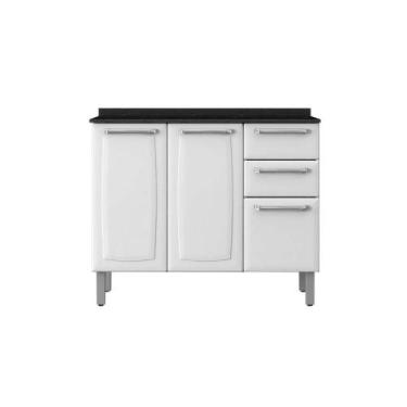 Imagem de Balcão Itatiaia Luce 3 Portas 2 Gavetas, Branco