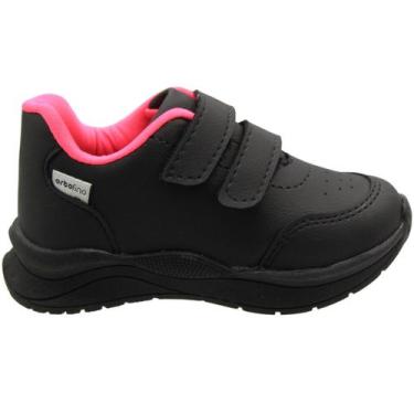Imagem de Tênis Casual Infantil Ortofino Fechamento Contato Meninas, Preto, 24
