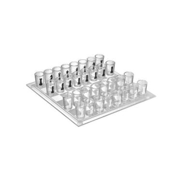 Imagem de Jogo De Xadrez Shot Drink 35x35cm Tabuleiro De Vidro - ETILUX
