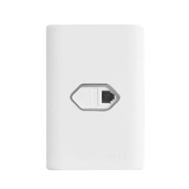 Imagem de Tomada Rj11 com Placa 4x2 Branca Da Linha Novara 1100-39 Dicompel Tomada Rj11 com Placa 4x2 Da L