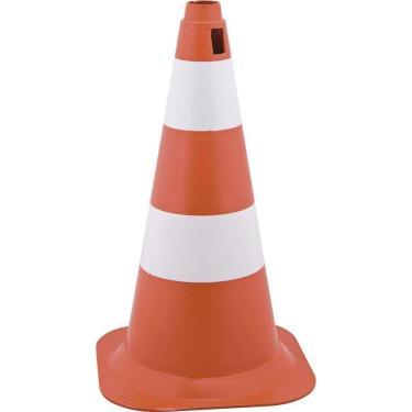 Imagem de Cone De Sinalização Com 50 Cm, Branco E Laranja, Em Polietileno Vonder Ostenvonder