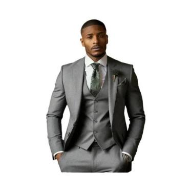 Imagem de Terno Formal Masculino Verde Esmeralda De 3 Peças: Jaqueta, Colete E C